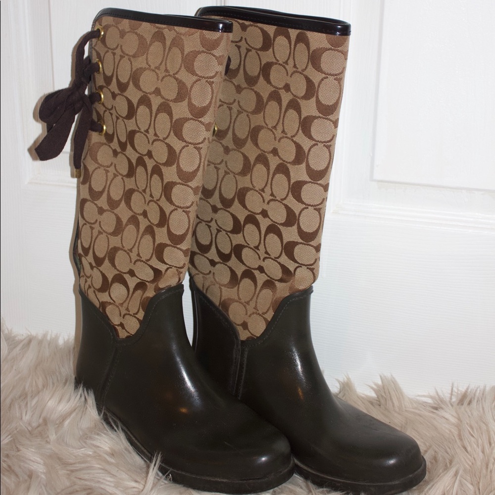 Brown Coach Rainboots